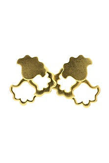 Gold Finish Seashell Bunch Stud Earrings