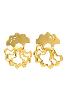 Gold Finish Seashell Bulk Stud Earrings