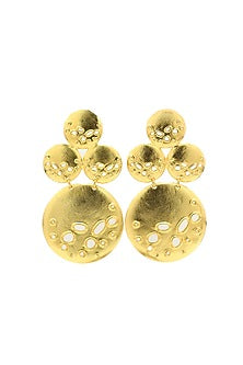 Gold Finish Goddess Dangler Earrings