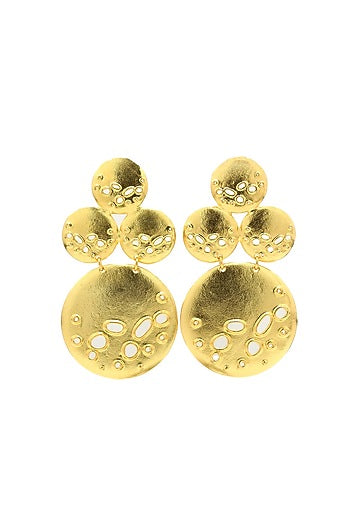Gold Finish Goddess Dangler Earrings