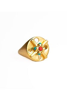 Gold Finish Luna Turbine Ring