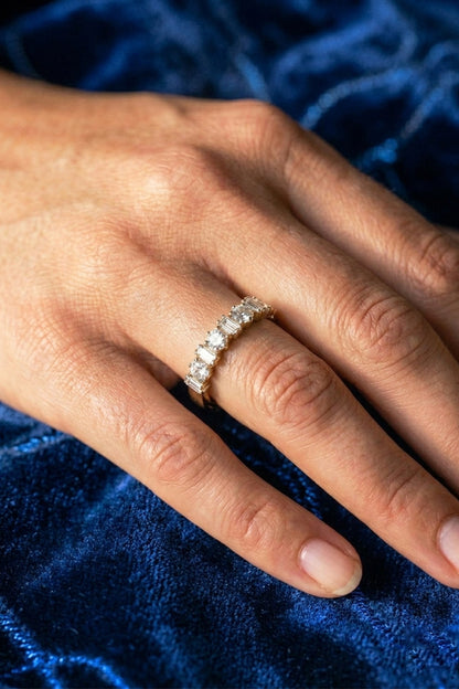 14kt Gold Finish Diamond & Sapphire Stone Ring