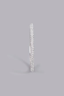 White Finish Zircon Bangle In Sterling Silver