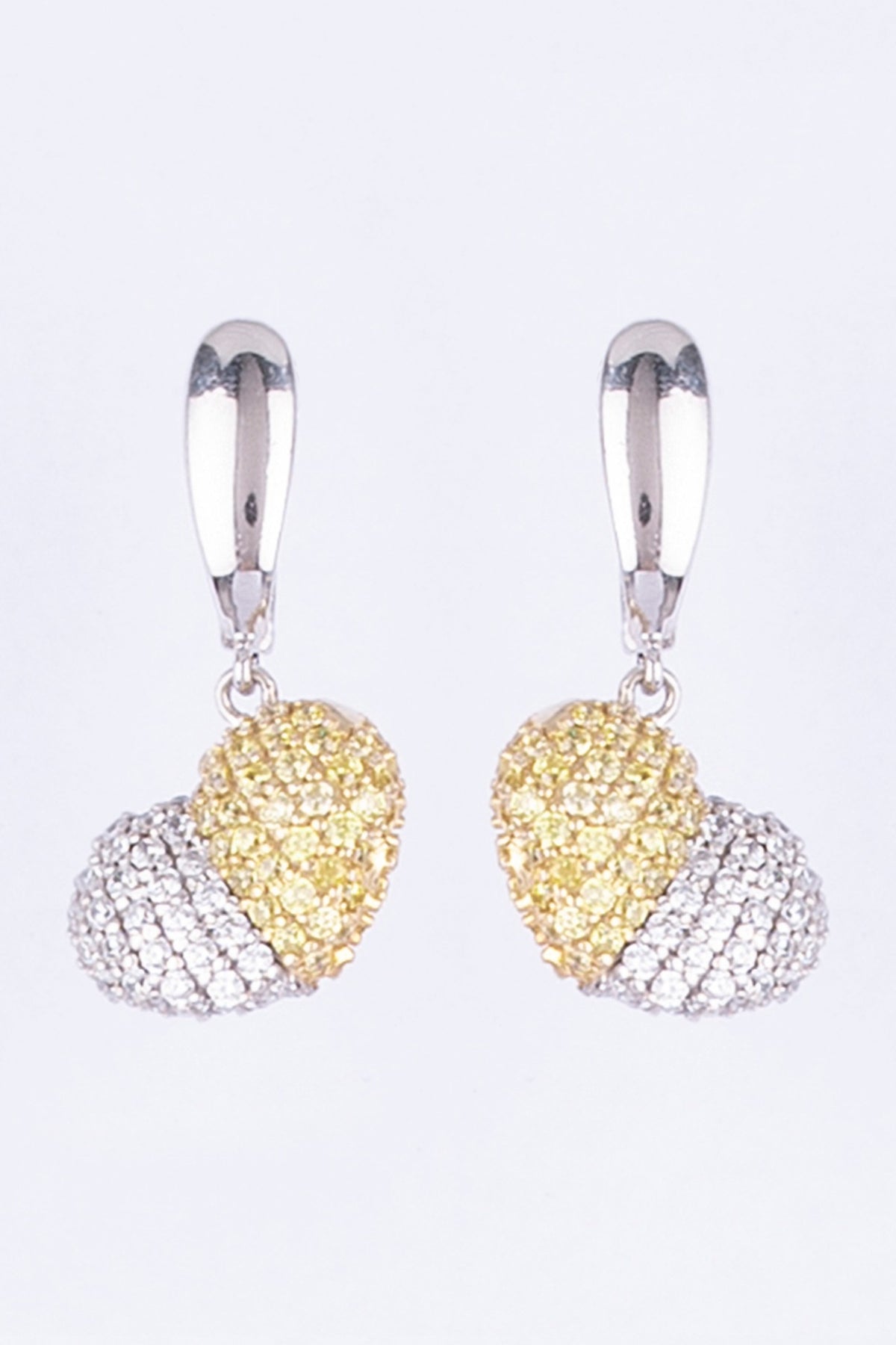 White Finish Earrings In Sterling Silver With Zircon