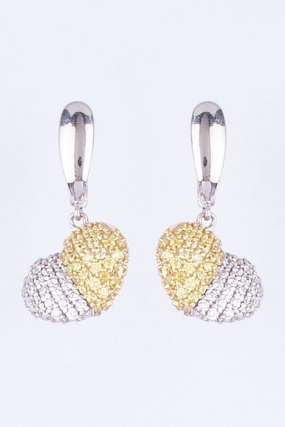 White Finish Earrings In Sterling Silver With Zircon