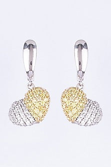 White Finish Earrings In Sterling Silver With Zircon