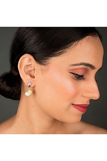 White Finish Earrings In Sterling Silver With Zircon