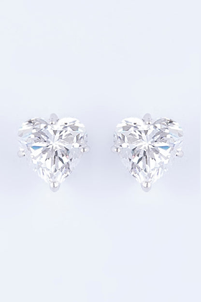 White Finish Stud Earrings In Sterling Silver