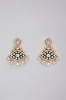 Rose Gold Finish Kundan Polki & AD Stone Choker Necklace Set