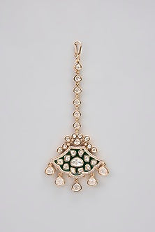 Rose Gold Finish Kundan Polki & AD Stone Choker Necklace Set