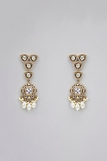 Two-Tone Finish Victorian Polki Long Necklace Set