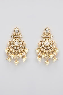 Rose Gold Finish Kundan Polki & AD Stone Choker Necklace Set