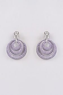 White Finish Zircon Dangler Earrings