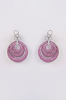 White Finish Zircon Dangler Earrings