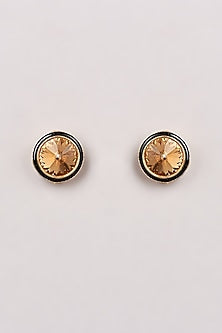 Gold Finish Swarovski Enamelled Stud Earrings