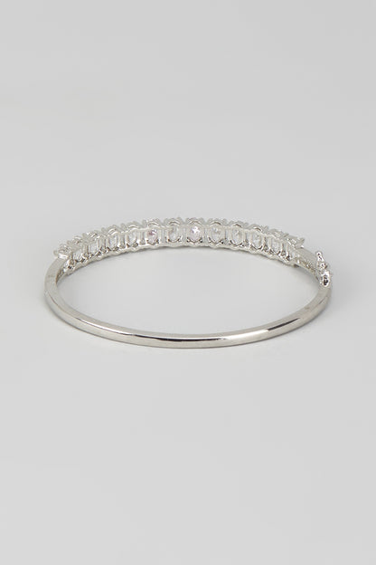 White Finish Zircon & Swarovski Stone Bangle