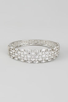 White Finish Zircon & Swarovski Stone Bangle