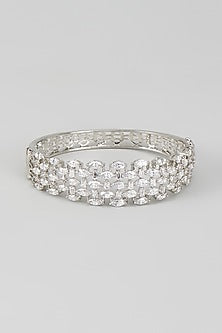 White Finish Zircon & Swarovski Stone Bangle