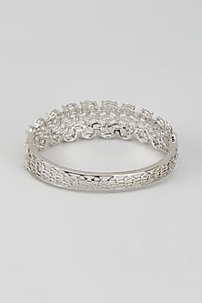 White Finish Zircon & Swarovski Stone Bangle