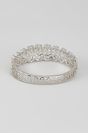 White Finish Zircon & Swarovski Stone Bangle