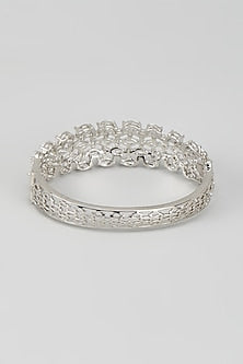 White Finish Zircon & Swarovski Stone Bangle