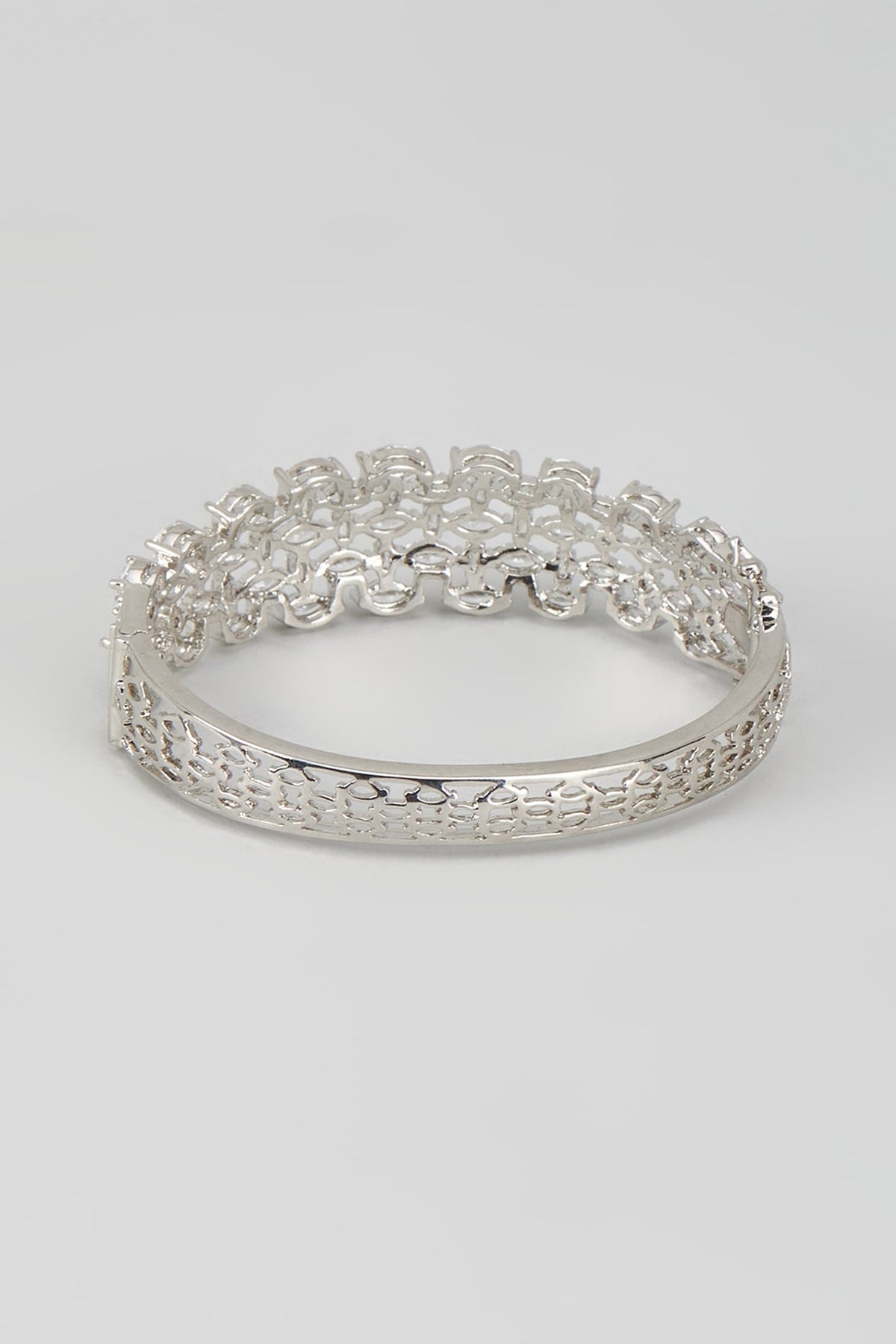 White Finish Zircon & Swarovski Stone Bangle