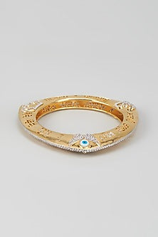 Gold Finish Zircon Temple Bangle