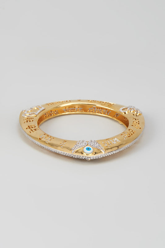 Gold Finish Zircon Temple Bangle