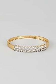 Gold Finish Zircon Bangle