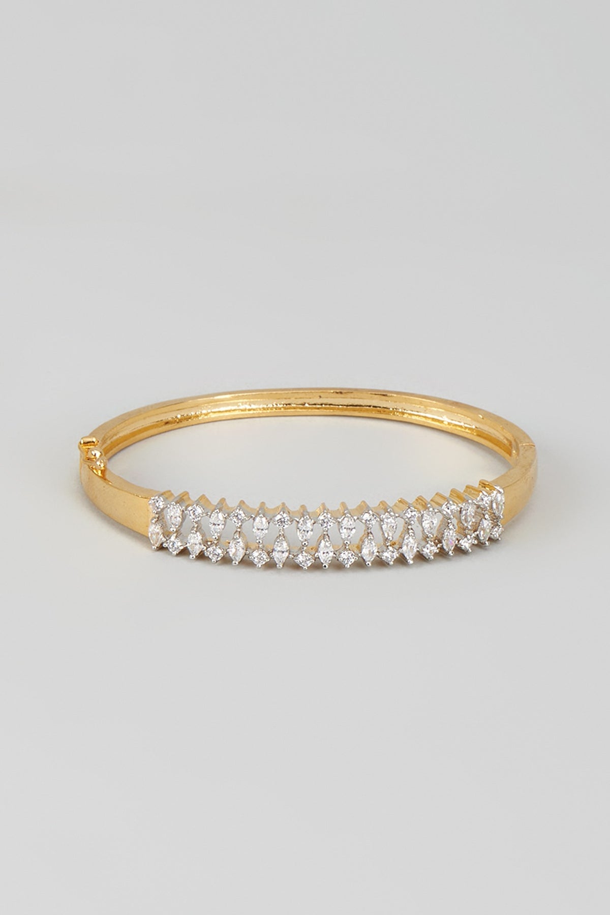 Gold Finish Zircon Bangle