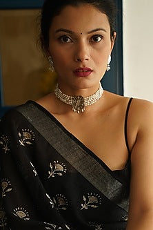 White Finish Freshwater Pearl Choker Necklace In Sterling Silver