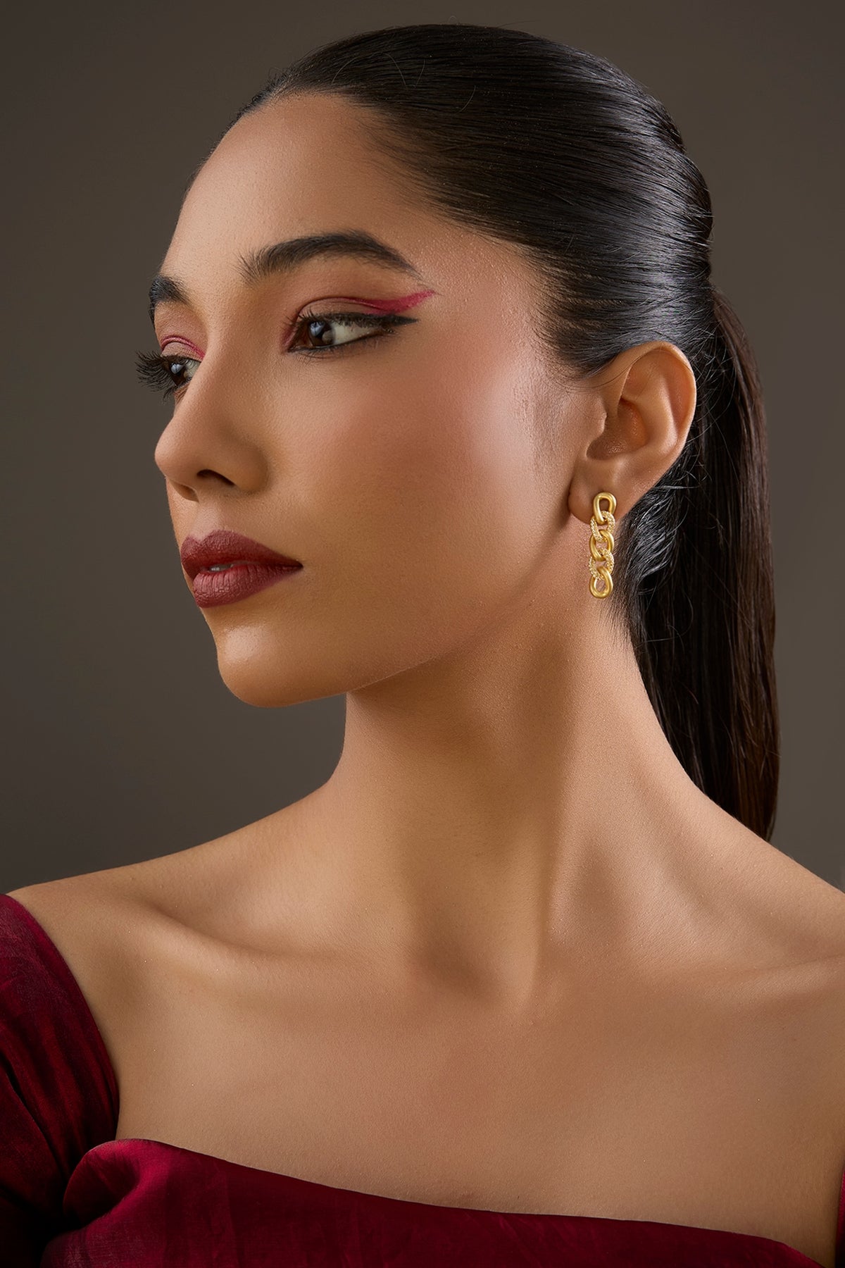 Gold Plated Cubic Zirconia Dangler Earrings In Sterling Silver