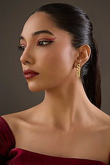 Gold Plated Cubic Zirconia Dangler Earrings In Sterling Silver