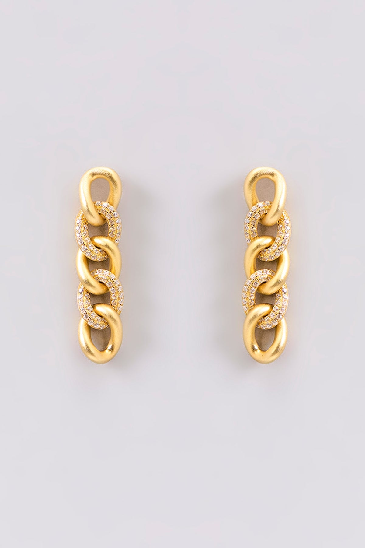 Gold Plated Cubic Zirconia Dangler Earrings In Sterling Silver