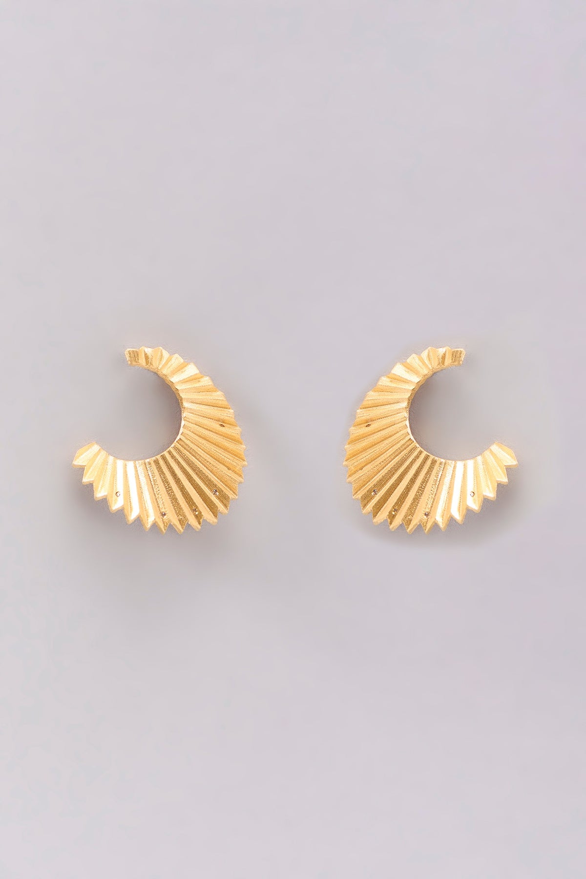 Gold Plated White Synthetic Stone Stud Earrings In Sterling Silver
