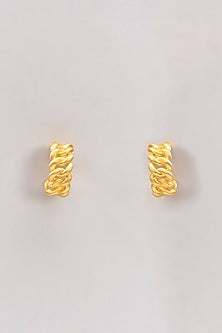 Gold Plated C-Shaped Hoop Earrings In Sterling Silver