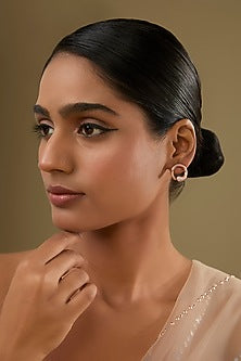 Rose Gold Finish Cubic Zirconia Stud Earrings