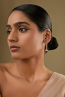 Rose Gold Finish Cubic Zirconia & Crystal Dangler Earrings