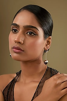 White Rhodium Finish Cubic Zirconia & Crystal Hook Earrings