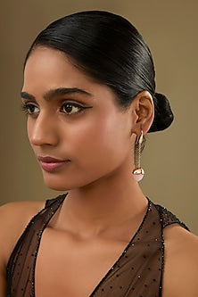 Rose Gold Finish Cubic Zirconia & Crystal Hook Earrings