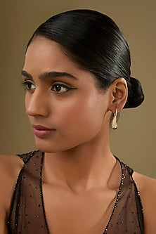 Gold Finish Cubic Zirconia & Crystal Dangler Earrings