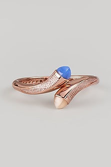 Rose Gold Finish Crystal & Cubic Zirconia Wrap Cuff Bracelet