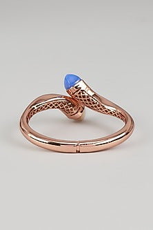 Rose Gold Finish Crystal & Cubic Zirconia Wrap Cuff Bracelet