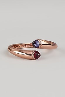 Rose Gold Finish Crystal & Cubic Zirconia Cuff Bracelet