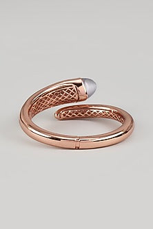 Rose Gold Finish Crystal & Cubic Zirconia Wrap Cuff Bracelet