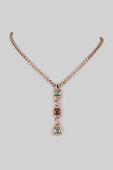 Rose Gold Finish Crystal Necklace