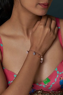 Rose Gold Finish Cubic Zirconia & Crystal Bracelet