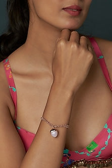 Rose Gold Finish Crystal Double Strand Bracelet