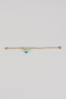 Gold Finish Green Crystal & Cubic Zirconia Bracelet