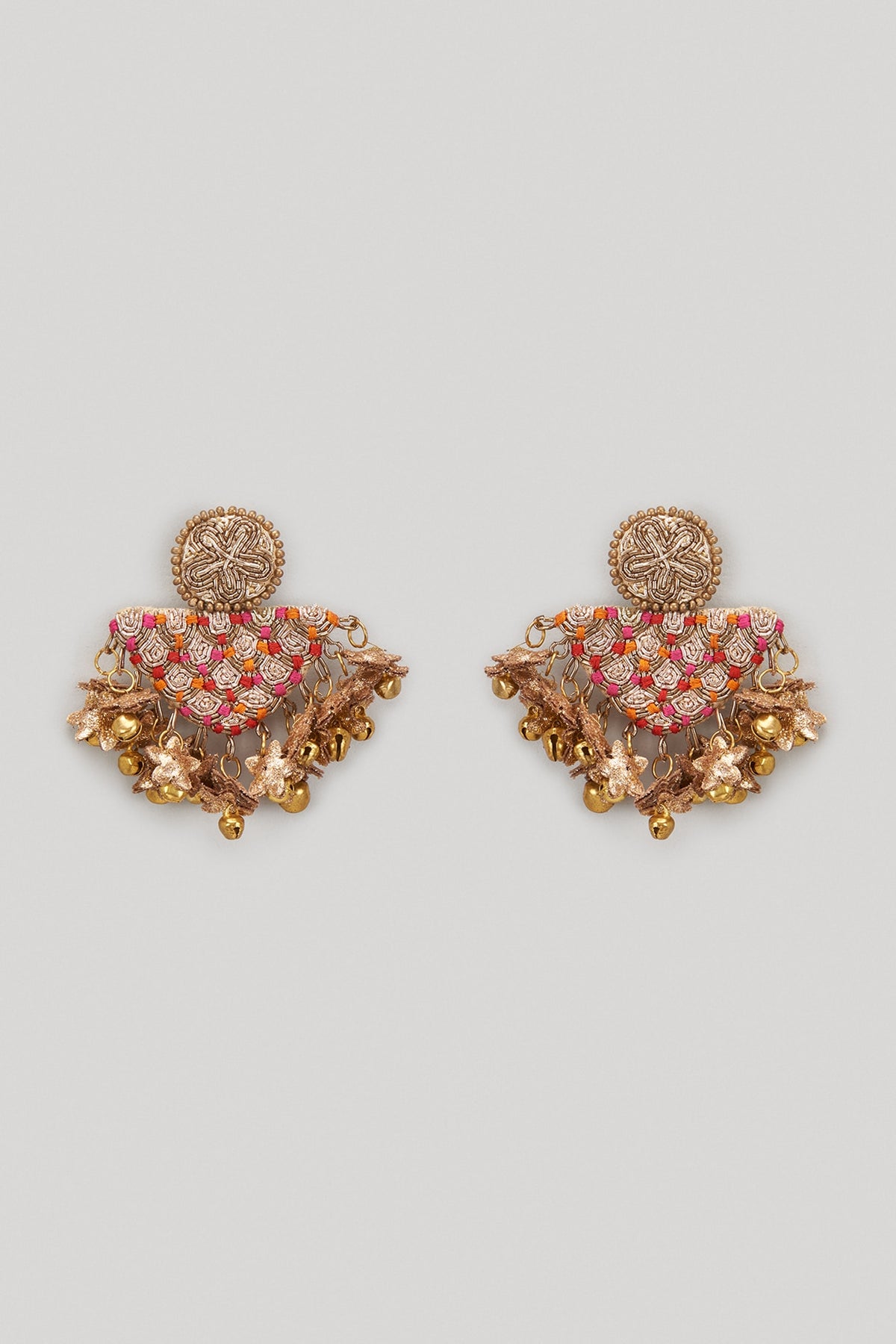 Dabka & Resham Hand Embroidered Dangler Earrings